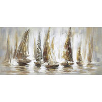 ÖLGEMÄLDE 150/70 cm  - Weiss/Beige, Basics, Holz/Textil (150/70cm) - Monee