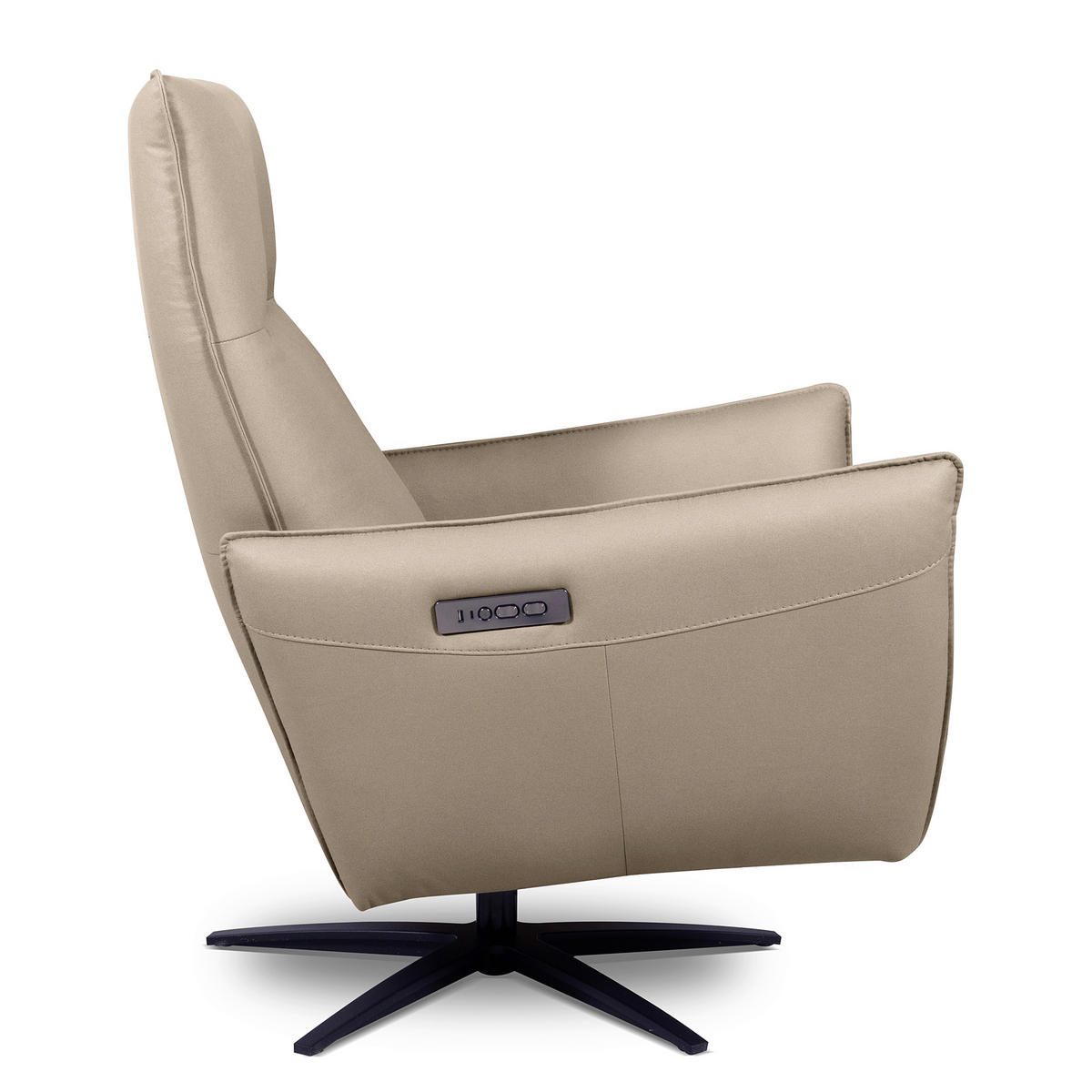 RELAXSESSEL Textil Taupe  - Taupe/Schwarz, Design, Textil/Metall (77/107/88cm) - Livetastic
