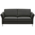 2,5-SITZER Latina in Echtleder Anthrazit  - Anthrazit/Alufarben, Design, Leder/Metall (164/82/99cm) - Dieter Knoll