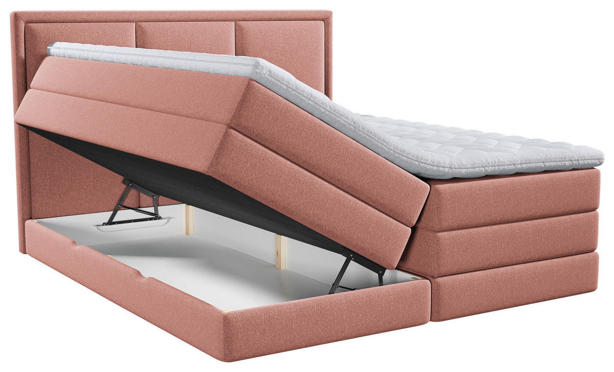 BOXSPRINGBETT 200/200 cm  in Altrosa  - Altrosa, Design, Holzwerkstoff/Kunststoff (200/200cm) - MID.YOU