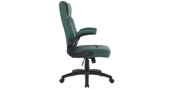 CHEFSESSEL in Lederlook Dunkelgrün - Dunkelgrün/Schwarz, Design, Kunststoff/Textil (63,5/110-120/68cm) - Carryhome