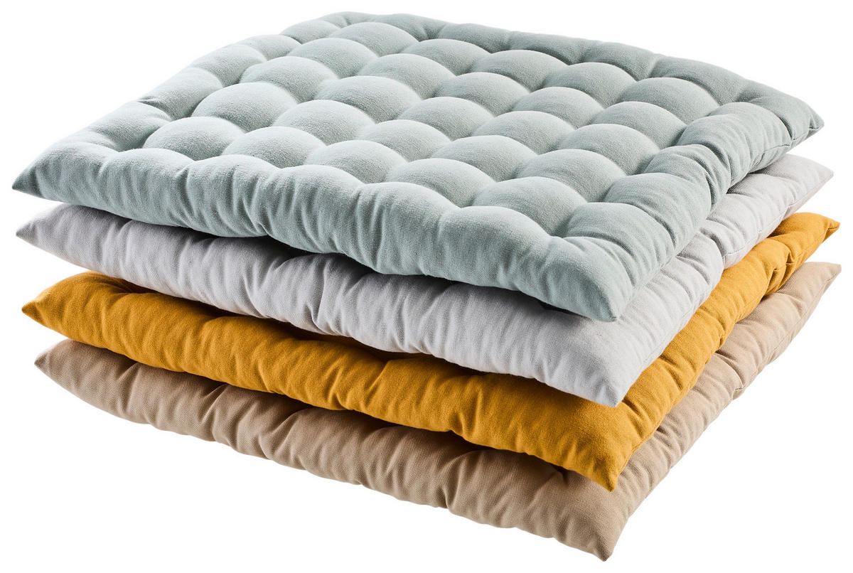 PODUŠKA NA SEDENIE,  - svetlosivá, Basics, textil (38/38/4cm) - Bio:Vio