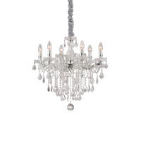KRONLEUCHTER Florian Cromo 60/82-120 cm   - Chromfarben, KONVENTIONELL, Glas/Stein (60/82-120cm) - Ideal Lux
