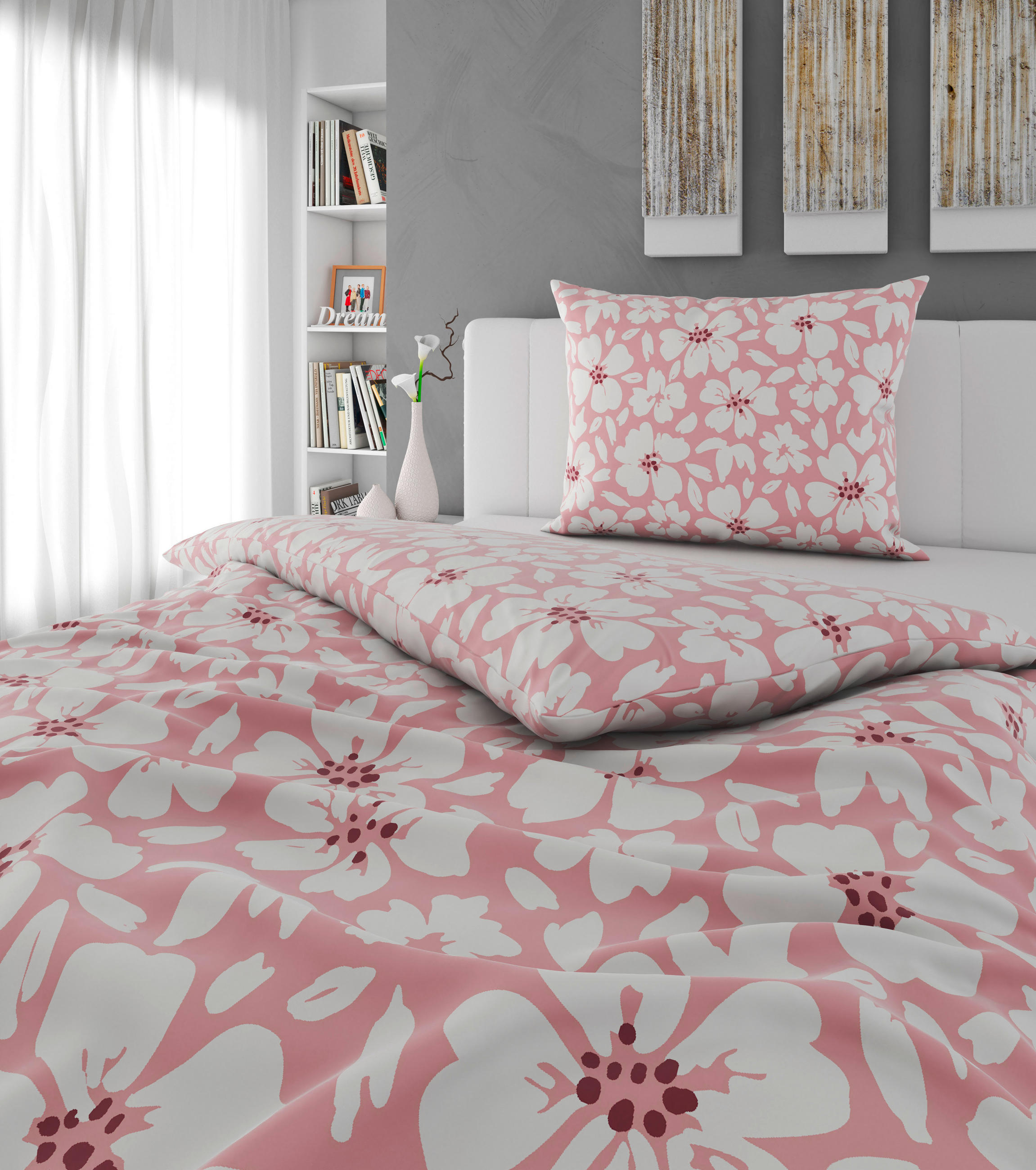 BETTWÄSCHE Satin 160/210 cm  - Hellrosa, Design, Textil (160/210cm) - Esposa