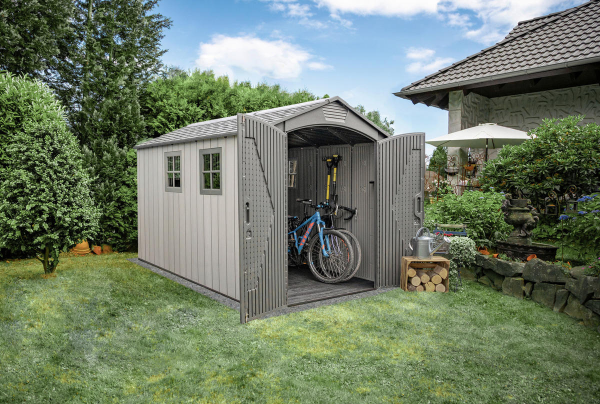 GERÄTEHAUS 204/228/344 cm  - Grau, Basics, Kunststoff (204/228/344cm) - Ambia Garden