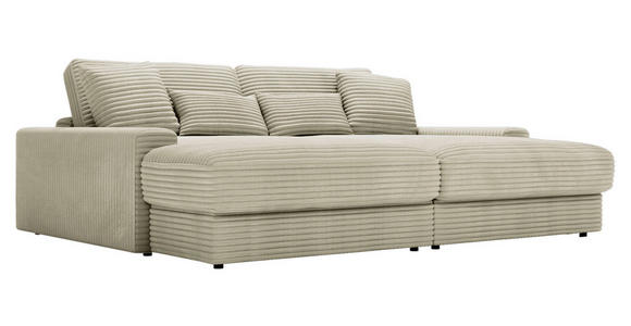 BIGSOFA in Cord Creme - Creme/Schwarz, MODERN, Kunststoff/Textil (230/85/190cm) - Carryhome