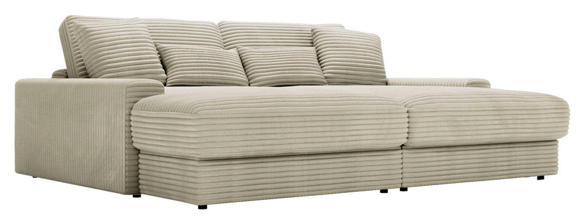 BIGSOFA Cord Creme  - Creme/Schwarz, MODERN, Kunststoff/Textil (230/85/190cm) - Carryhome