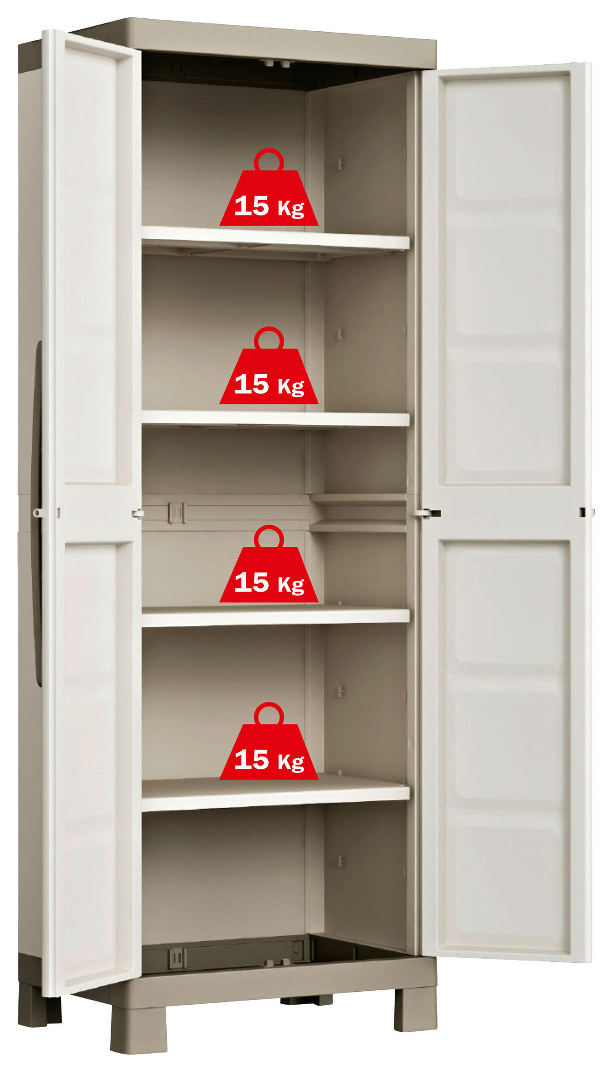 GERÄTESCHRANK  - Taupe/Beige, MODERN, Kunststoff (65/182/45cm) - Keter