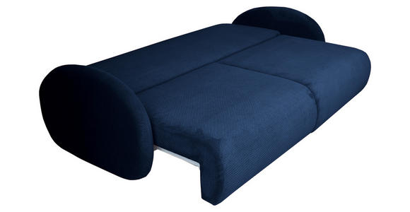 SCHLAFSOFA  mit Liegefunktion, Schlafen auf Sitzhöhe, Rücken echt Chenille Blau  - Blau/Schwarz, KONVENTIONELL, Kunststoff/Textil (222/90/100cm) - Carryhome