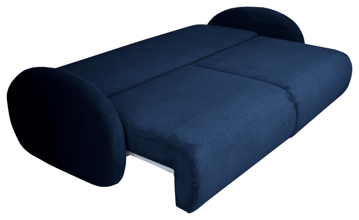 SCHLAFSOFA  mit Liegefunktion, Schlafen auf Sitzhöhe, Rücken echt Chenille Blau  - Blau/Schwarz, KONVENTIONELL, Kunststoff/Textil (222/90/100cm) - Carryhome