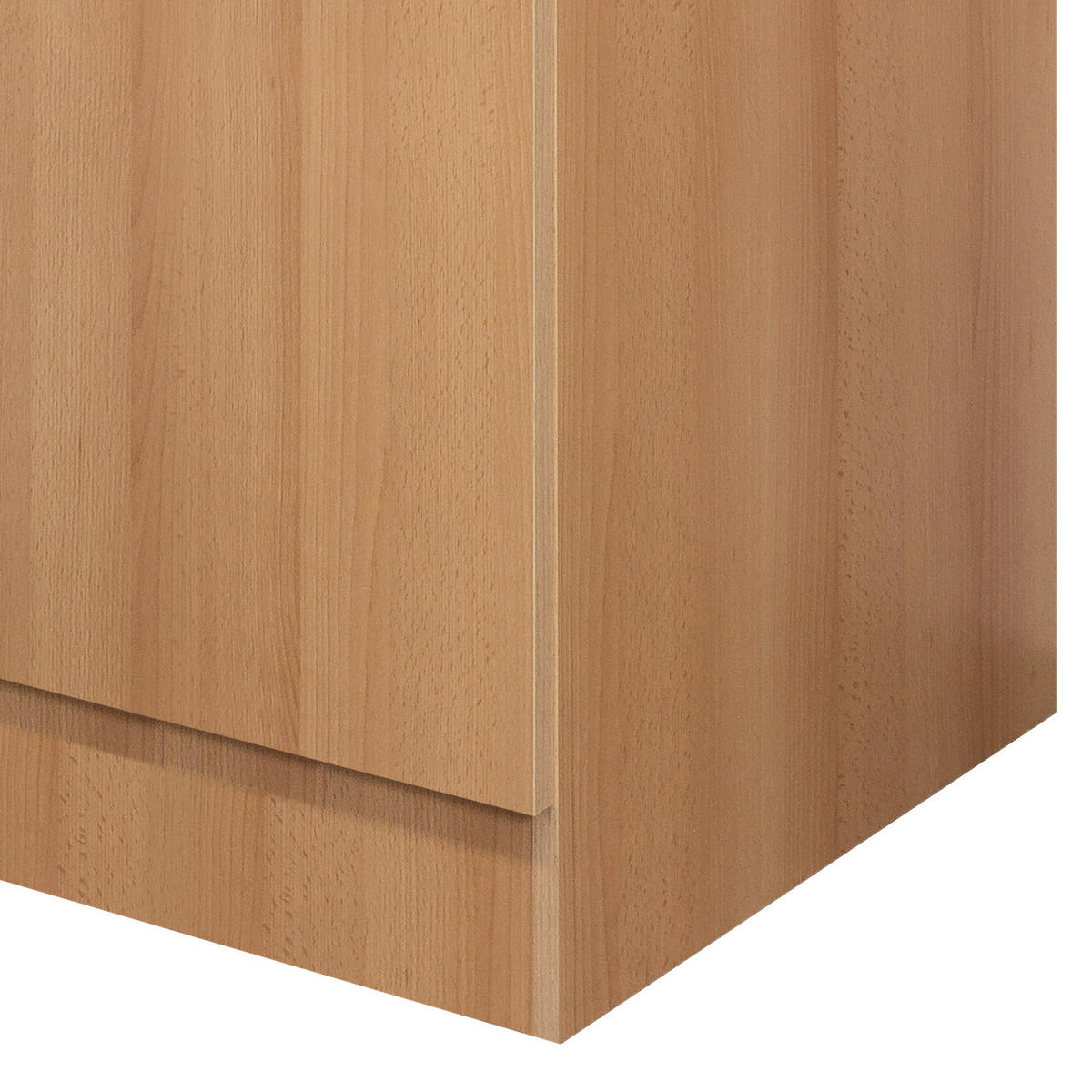 KÜCHENUNTERSCHRANK 100/85/57 cm  in Buchefarben  - Edelstahlfarben/Beige, MODERN, Holzwerkstoff/Kunststoff (100/85/57cm) - FlexWell