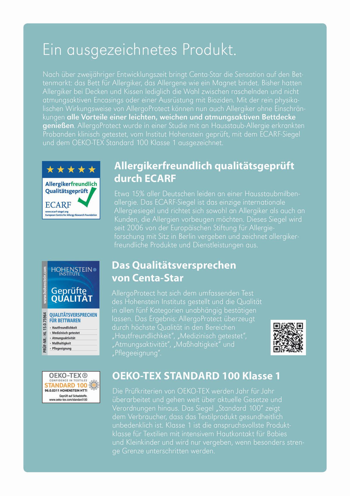 SOMMERDECKE 155/220 cm Allergo Protect  - Weiß, Basics, Textil (155/220cm) - Centa-Star