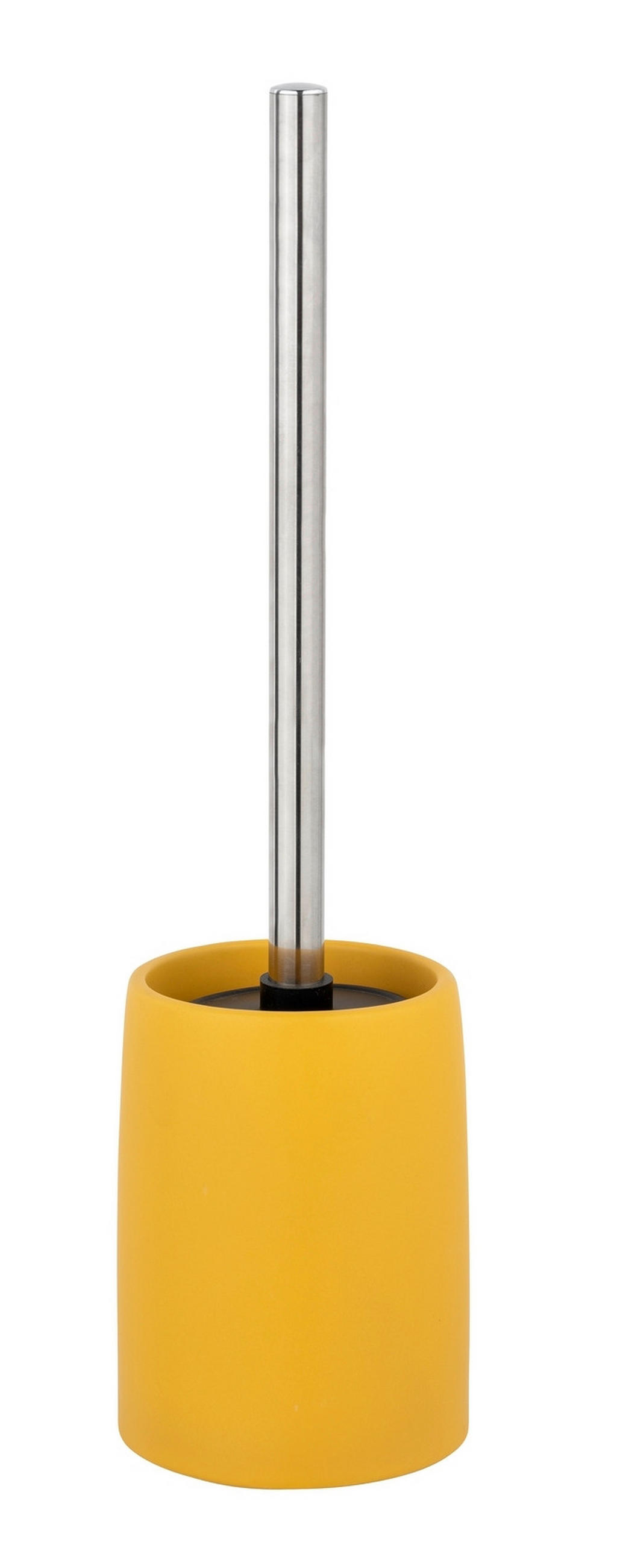 WC-BÜRSTENGARNITUR in Metall  Kunststoff   - Chromfarben/Gelb, KONVENTIONELL, Keramik/Kunststoff (10/39,5/10cm) - Schöner Wohnen