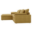 ECKSOFA  in Webstoff Currygelb  198/306 cm  - Currygelb/Schwarz, MODERN, Kunststoff/Textil (198/306cm) - Carryhome