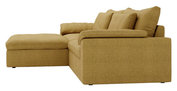 ECKSOFA  in Webstoff Currygelb  198/306 cm  - Currygelb/Schwarz, MODERN, Kunststoff/Textil (198/306cm) - Carryhome