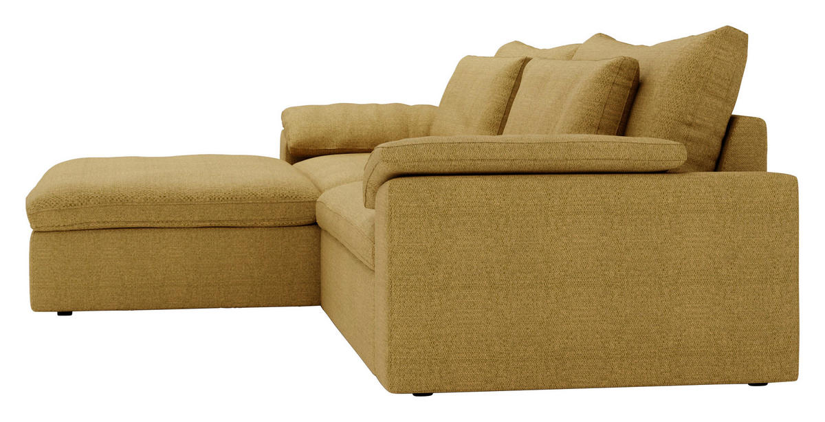ECKSOFA  in Webstoff Currygelb  198/306 cm  - Currygelb/Schwarz, MODERN, Kunststoff/Textil (198/306cm) - Carryhome