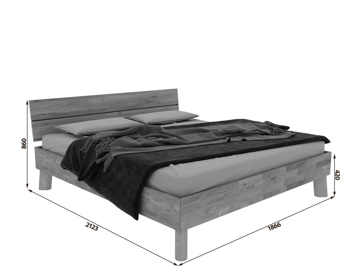 BETT 180/200 cm  in Naturfarben  - Naturfarben, MODERN, Holz (180/200cm) - MID.YOU