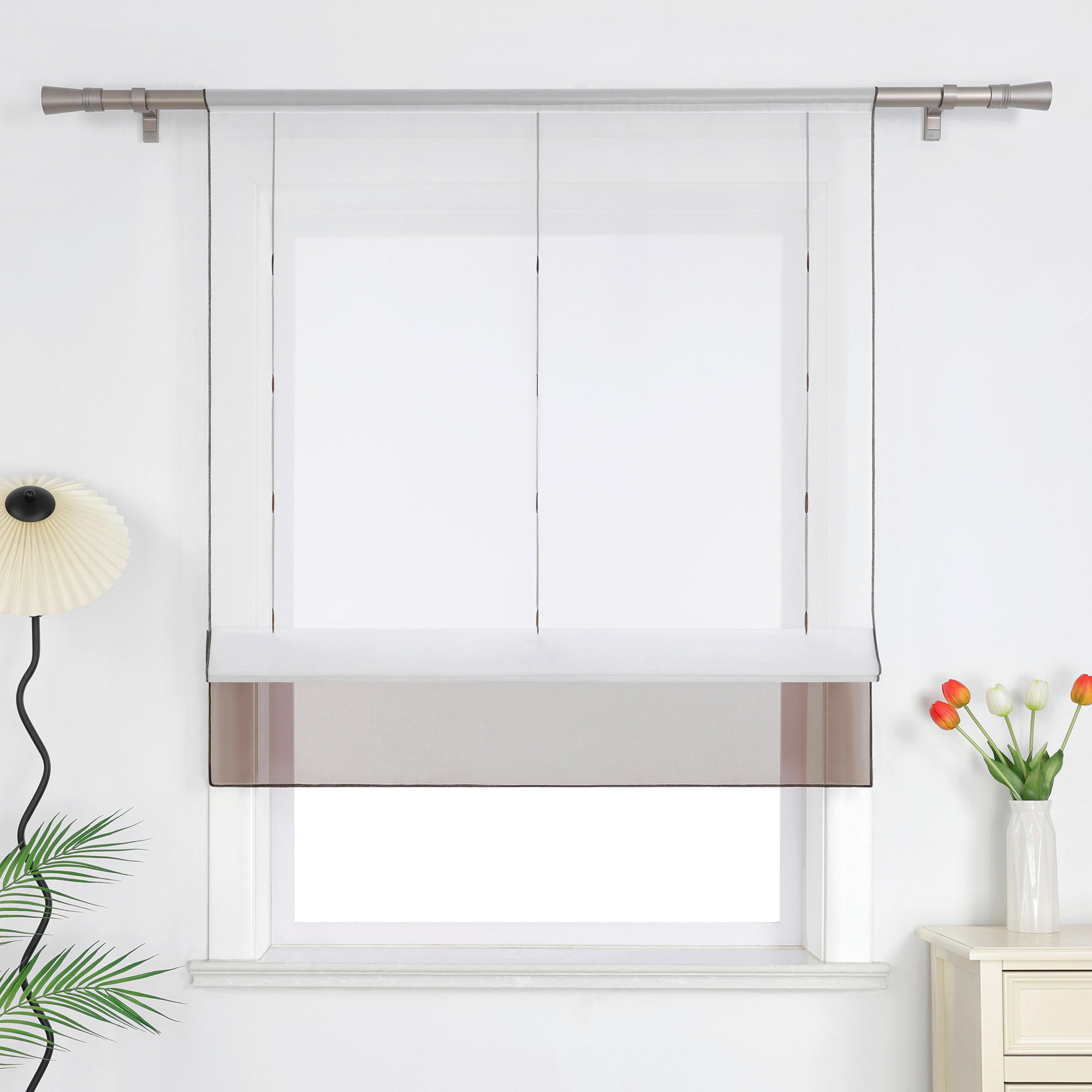 FALTROLLO  transparent  80/155 cm   - Braun/Weiß, Basics, Textil (80/155cm) - Joyswahl
