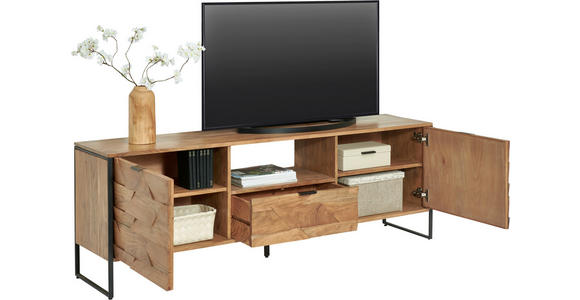 LOWBOARD in 175/60/40 cm - Schwarz/Akaziefarben, Trend, Holz/Metall (175/60/40cm) - Ambia Home