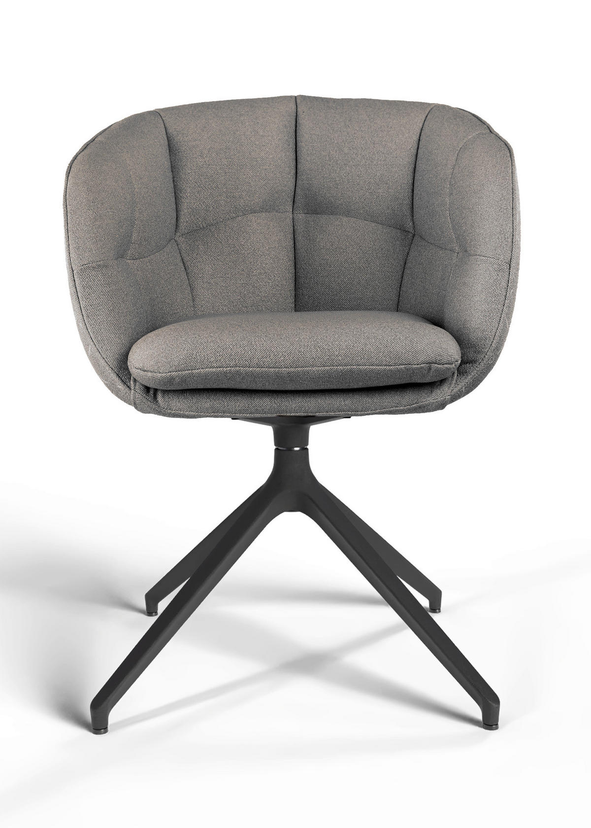 ARMLEHNSTUHL  Beinauswahl, Sitzfläche 360° drehbar, Stoff-/Lederauswahl Jacquard  Graubraun  - Graubraun/Schwarz, Design, Textil/Metall (62/81/63cm) - Dieter Knoll