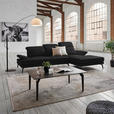 ECKSOFA in Echtleder Schwarz  - Schwarz, Design, Leder/Metall (288/184cm) - Novel