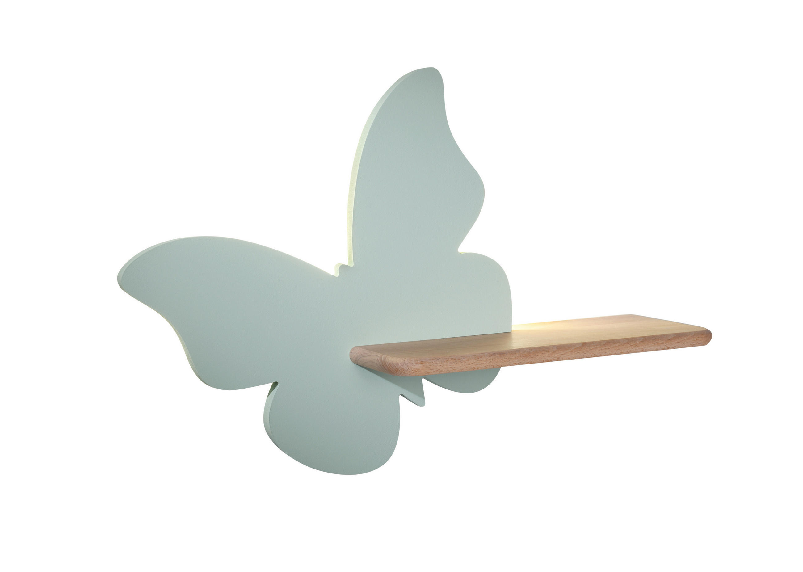 VÄGGLAMPA FÖR BARN Butterfly 40/12/29.5 cm   - mintgrön, Basics, metall/trämaterial (40/12/29.5cm)