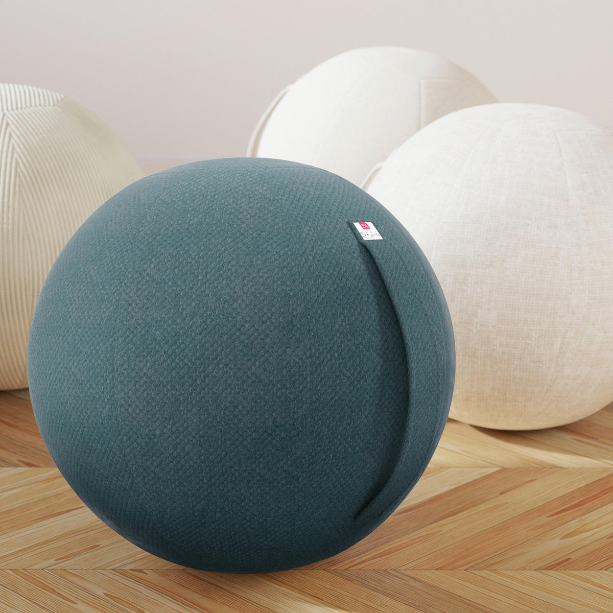 SITZBALL Plüsch  - Blau, Design, Textil (60/60/60cm) - Stylife