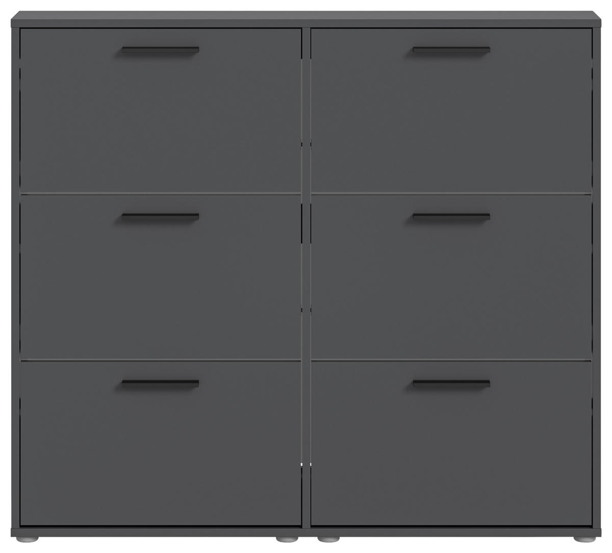 OMARA Z LOPUTAMI ZA ČEVLJE antracit - siva/črna, Design, umetna masa/leseni material (116/103/17cm) - Carryhome