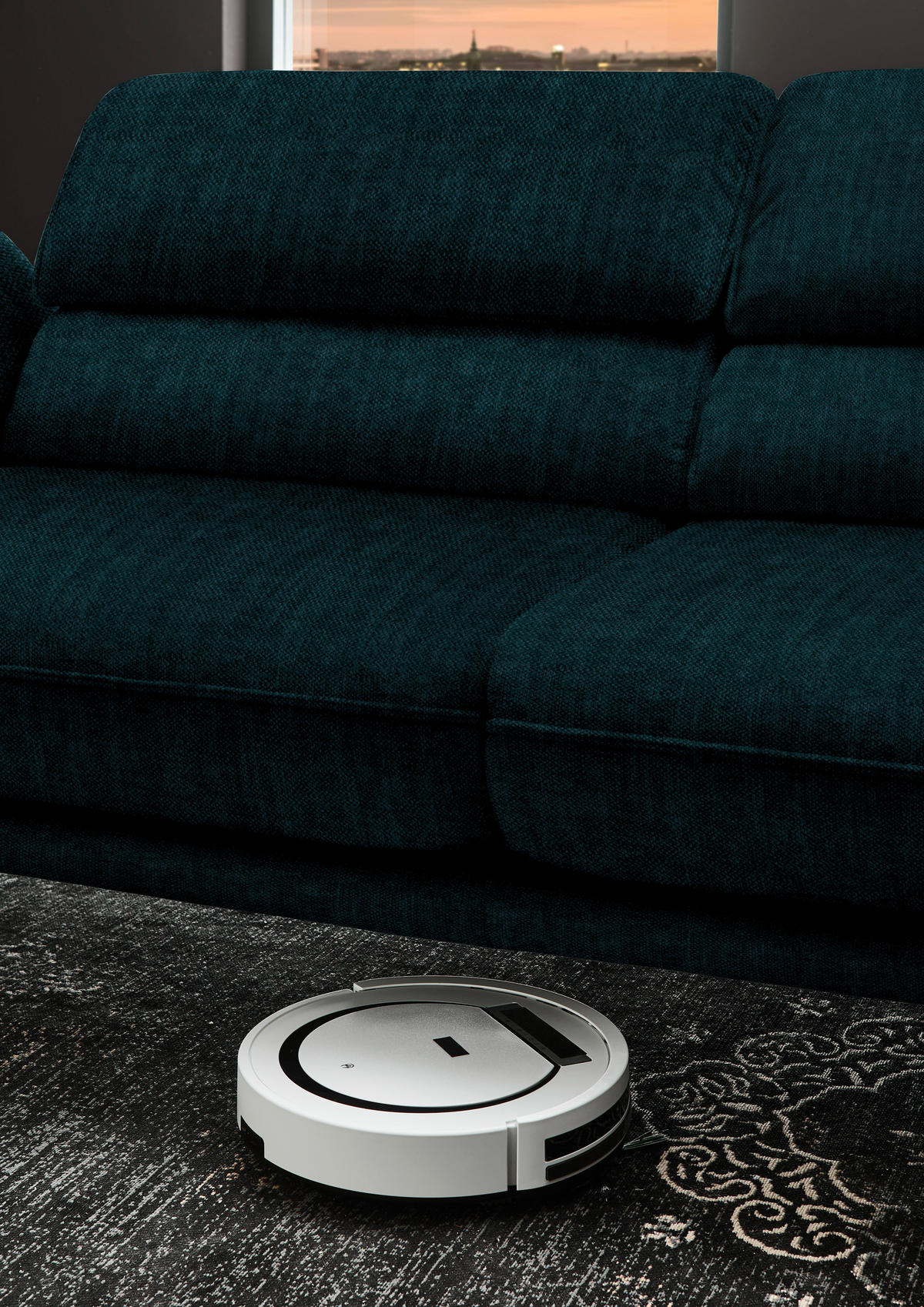 ECKSOFA in Velours Waldgrün  - Waldgrün/Schwarz, Design, Textil/Metall (283/153cm) - Valdera