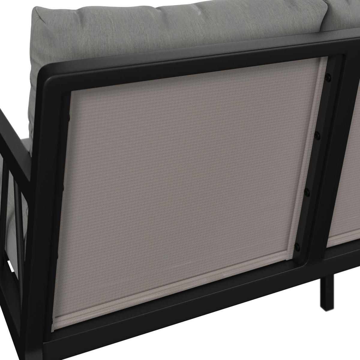 3-SITZER-BANK 177/84,5/81,5 cm Netzbespannung, Webstoff Anthrazit, Grau  - Anthrazit/Grau, Design, Textil/Metall (177/84,5/81,5cm) - Amatio