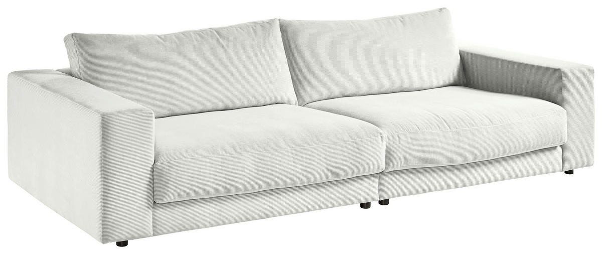 3-SITZER-SOFA in Cord Weiss  - Weiss/Schwarz, Design, Kunststoff/Textil (290/86/127cm) - Lomoco