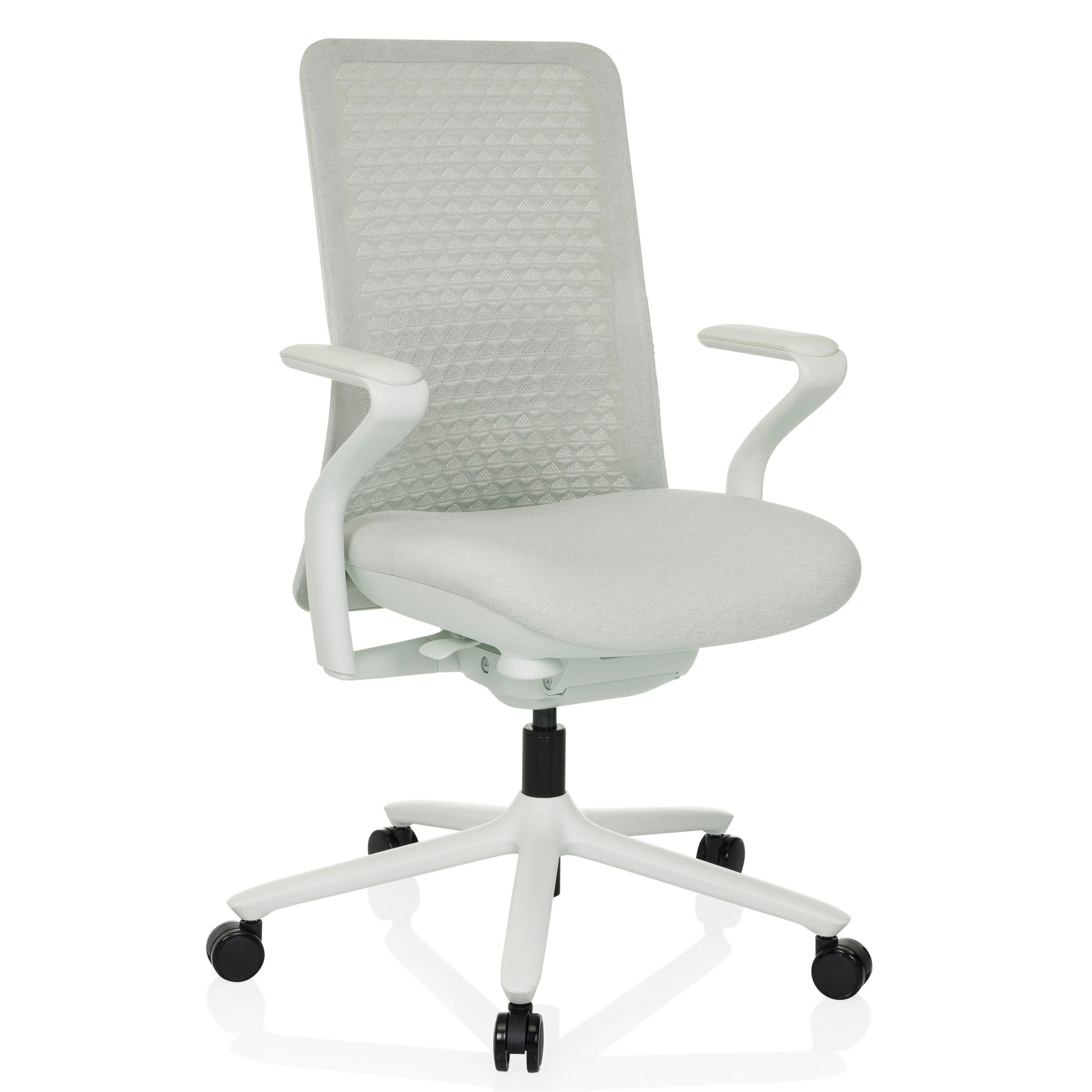 DREHSTUHL  in Netzbespannung Hellgrau  - Hellgrau/Weiß, MODERN, Kunststoff/Textil (63/111/67cm) - MID.YOU