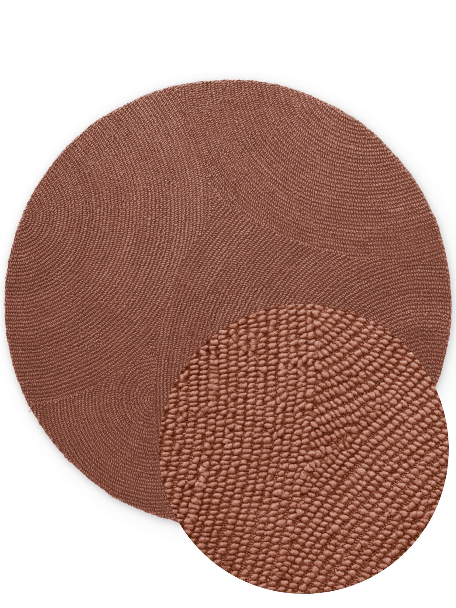 WOLLTEPPICH 200 cm Calmio Rotbraun rund  - Rotbraun, Basics, Textil (200cm) - Hanse Home