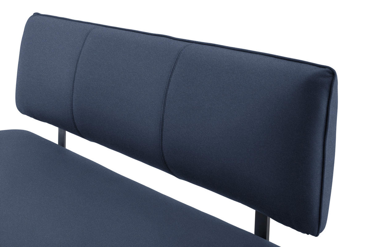 SITZBANK 180/86,5/60 cm  in Schwarz, Dunkelblau  - Schwarz/Dunkelblau, Design, Textil/Metall (180/86,5/60cm) - Cantus