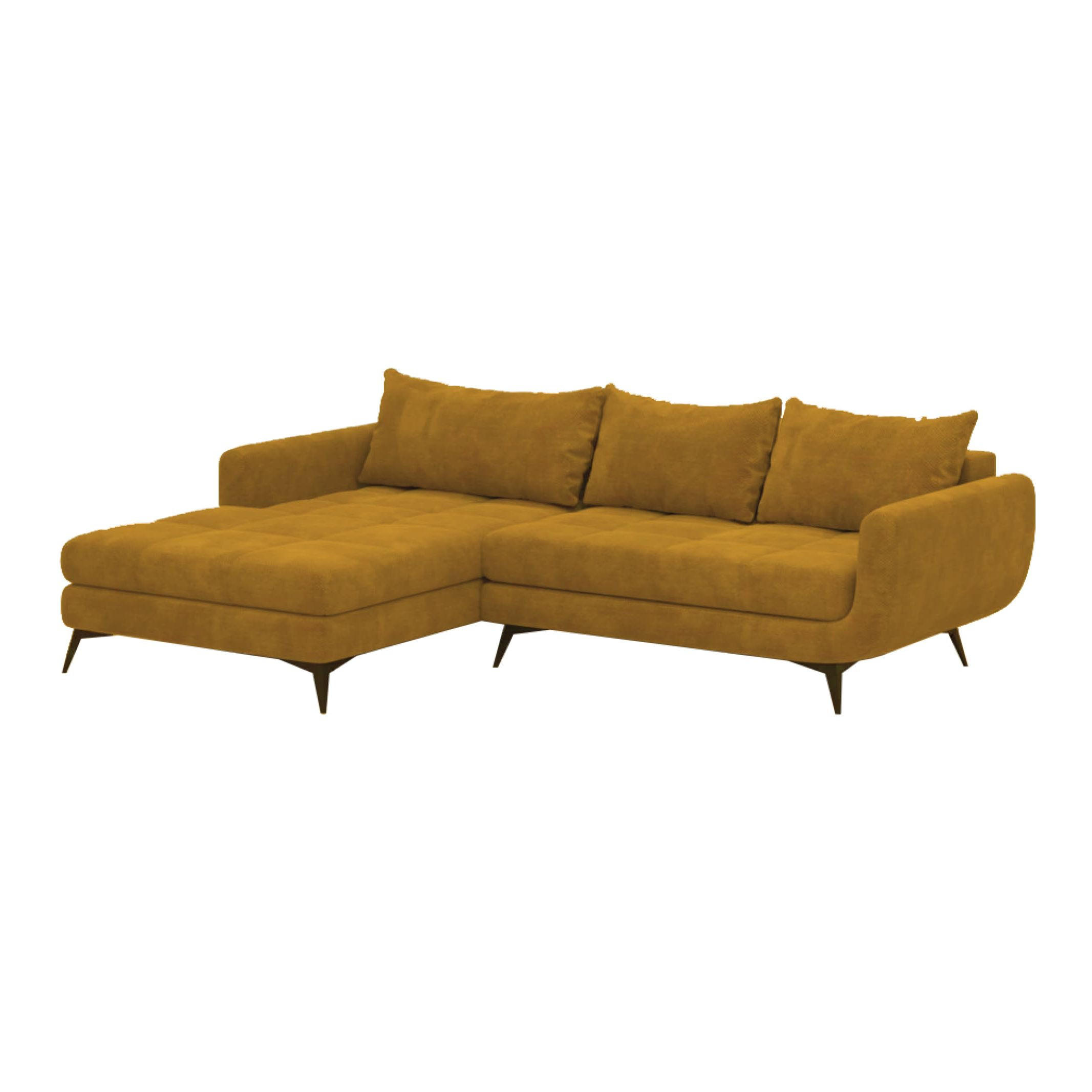 UGAONA GARNITURA bež  - bež/crna, Moderno, drvo (190/270/85cm) - Hom`in
