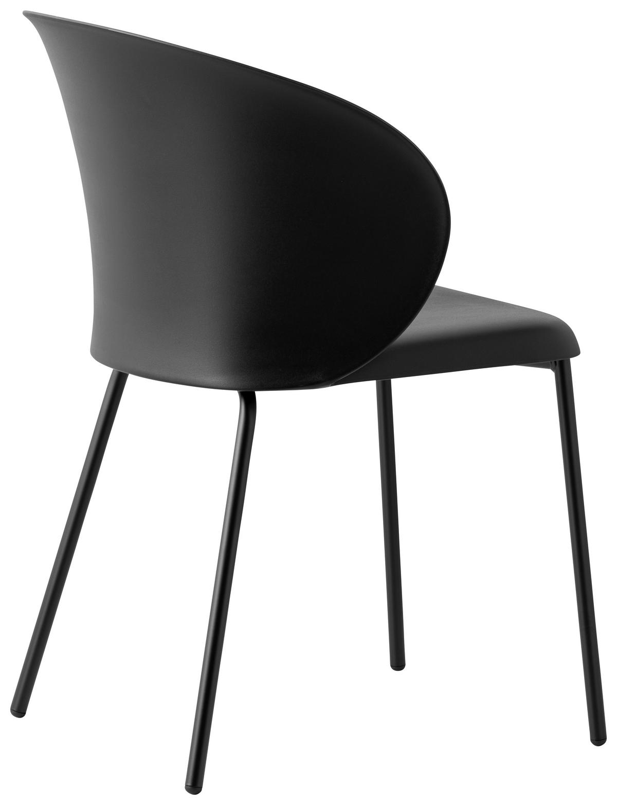 GARTENSTUHL-SET Schwarz  - Schwarz, Basics, Kunststoff/Metall (55/76/56cm) - Connubia 