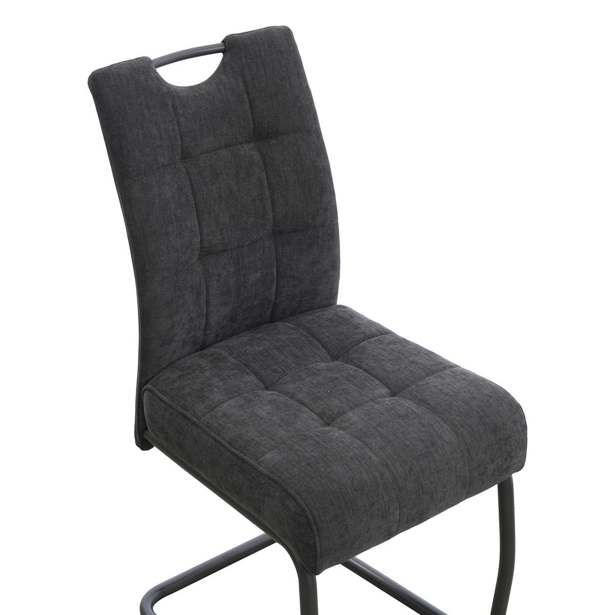 SCHWINGSTUHL   Mikrofaser  - Dunkelgrau/Grau, MODERN, Textil/Metall (44/95/61cm) - MID.YOU