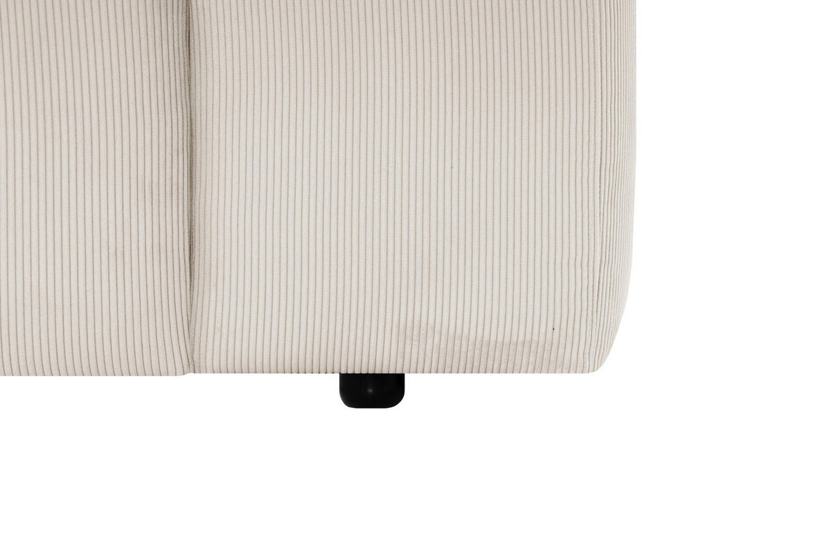ECKSOFA HANNAH Creme Cord  - Creme/Schwarz, Design, Kunststoff/Textil (200/304cm) - MID.YOU