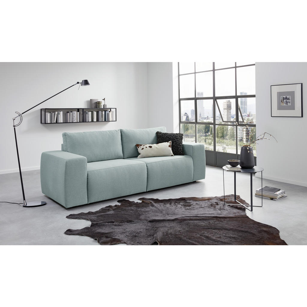 Thumbnail - Looks by W.Joop 2-Sitzer-Sofa Looks II, Hellblau, Textil, Uni, 242x87x89 cm, Made in EU, Wohnzimmer, Sofas & Couches, So...
