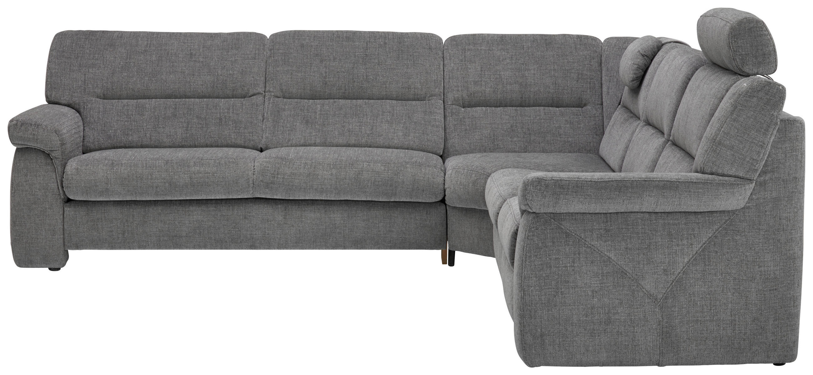 ECKSOFA in Chenille Grau  - Schwarz/Grau, Konventionell, Kunststoff/Textil (282/252cm) - Himolla