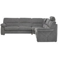 ECKSOFA in Chenille Grau  - Schwarz/Grau, Konventionell, Kunststoff/Textil (282/252cm) - Himolla