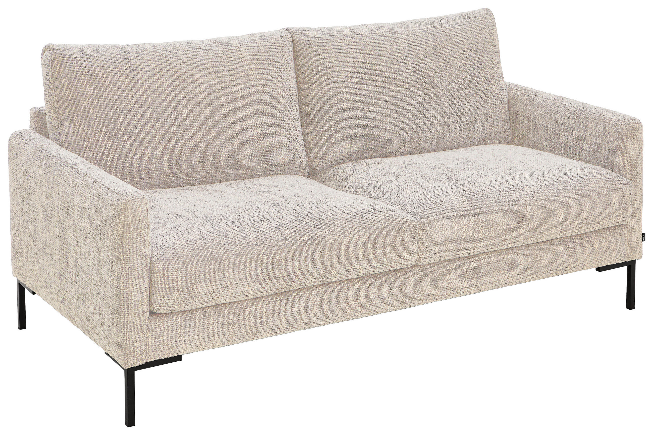 2,5-SITZER Webstoff Creme  - Creme/Schwarz, KONVENTIONELL, Textil/Metall (176/78/90cm) - Hom`in