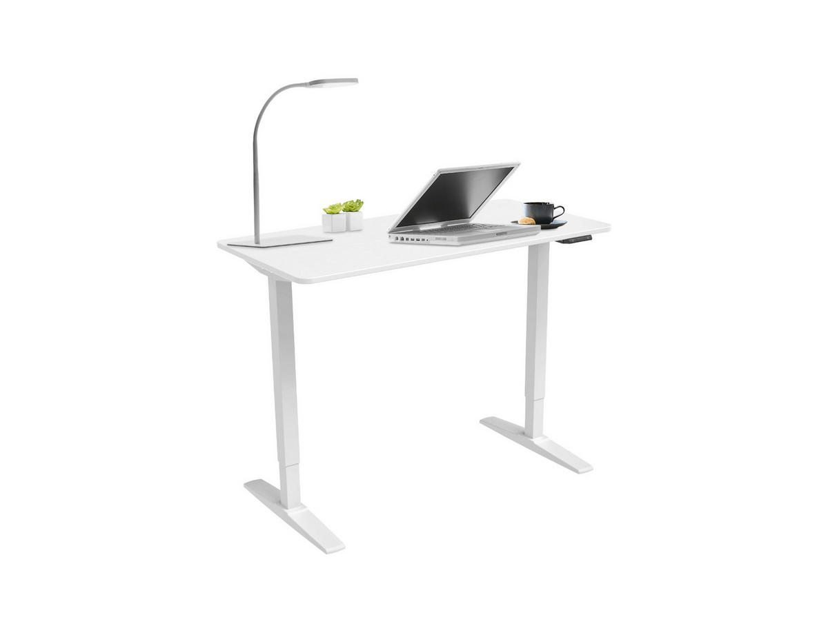 SCHREIBTISCH 120/60/75-120 cm Weiß elektrisch höhenverstellbar  - Weiß, KONVENTIONELL, Holzwerkstoff/Metall (120/60/75-120cm) - Carryhome