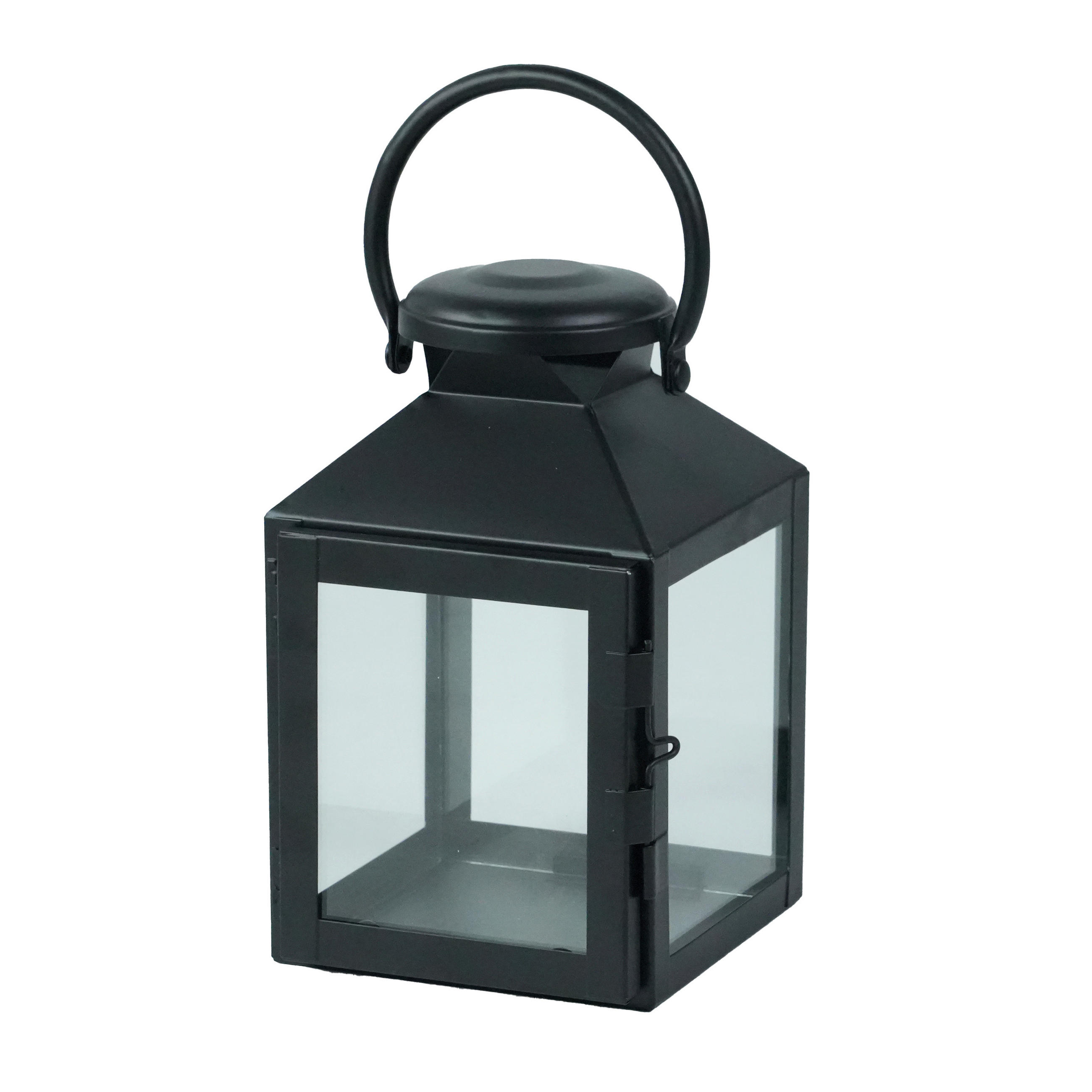LATERNE - Klar/Schwarz, Basics, Glas/Metall (10,5/17/10,5cm) - Ambia Home