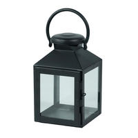 LATERNE - Klar/Schwarz, Basics, Glas/Metall (10,5/17/10,5cm) - Ambia Home
