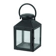 LATERNE - Klar/Schwarz, Basics, Glas/Metall (10,5/17/10,5cm) - Ambia Home