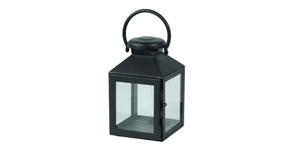 LATERNE - Klar/Schwarz, Basics, Glas/Metall (10,5/17/10,5cm) - Ambia Home