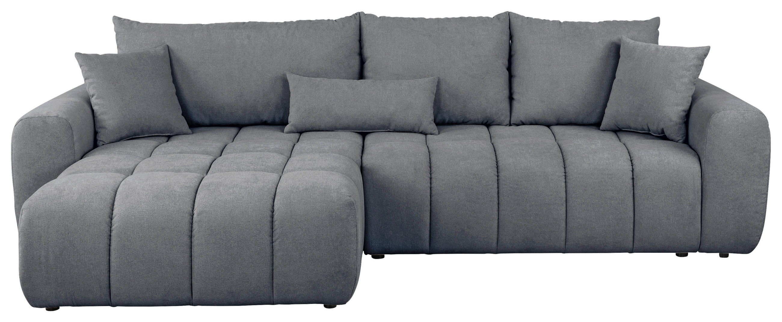 ECKSOFA in Velours Dunkelgrau  - Dunkelgrau/Schwarz, Konventionell, Kunststoff/Textil (168/298cm) - Carryhome
