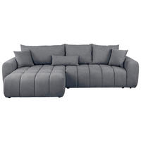 ECKSOFA in Velours Dunkelgrau  - Dunkelgrau/Schwarz, Konventionell, Kunststoff/Textil (168/298cm) - Carryhome