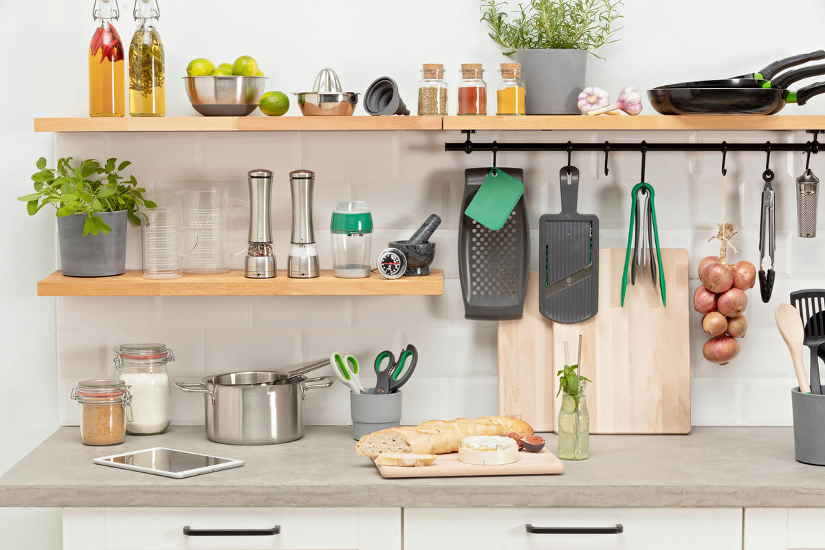 SCHÜSSEL   - Silberfarben/Grau, Design, Kunststoff/Metall (1250ml) - Chefkoch+Fackelmann